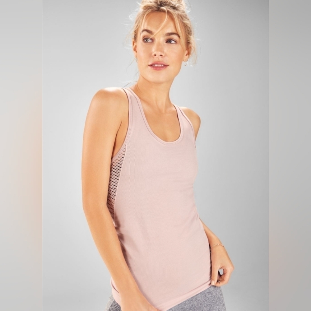 Fabletics Musetta Seamless Openwork Tank, Color Dust Rose Size S
